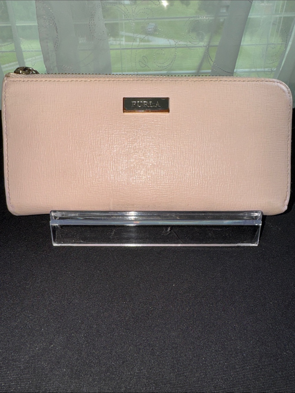 Furla Blush Pink Saffiano Zip Wallet